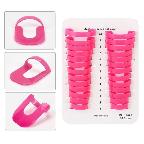 26 Pack Nail Polish Protector Rings, PVC Nail Guard Clips for Easy Nail Painting and Manicure Application
