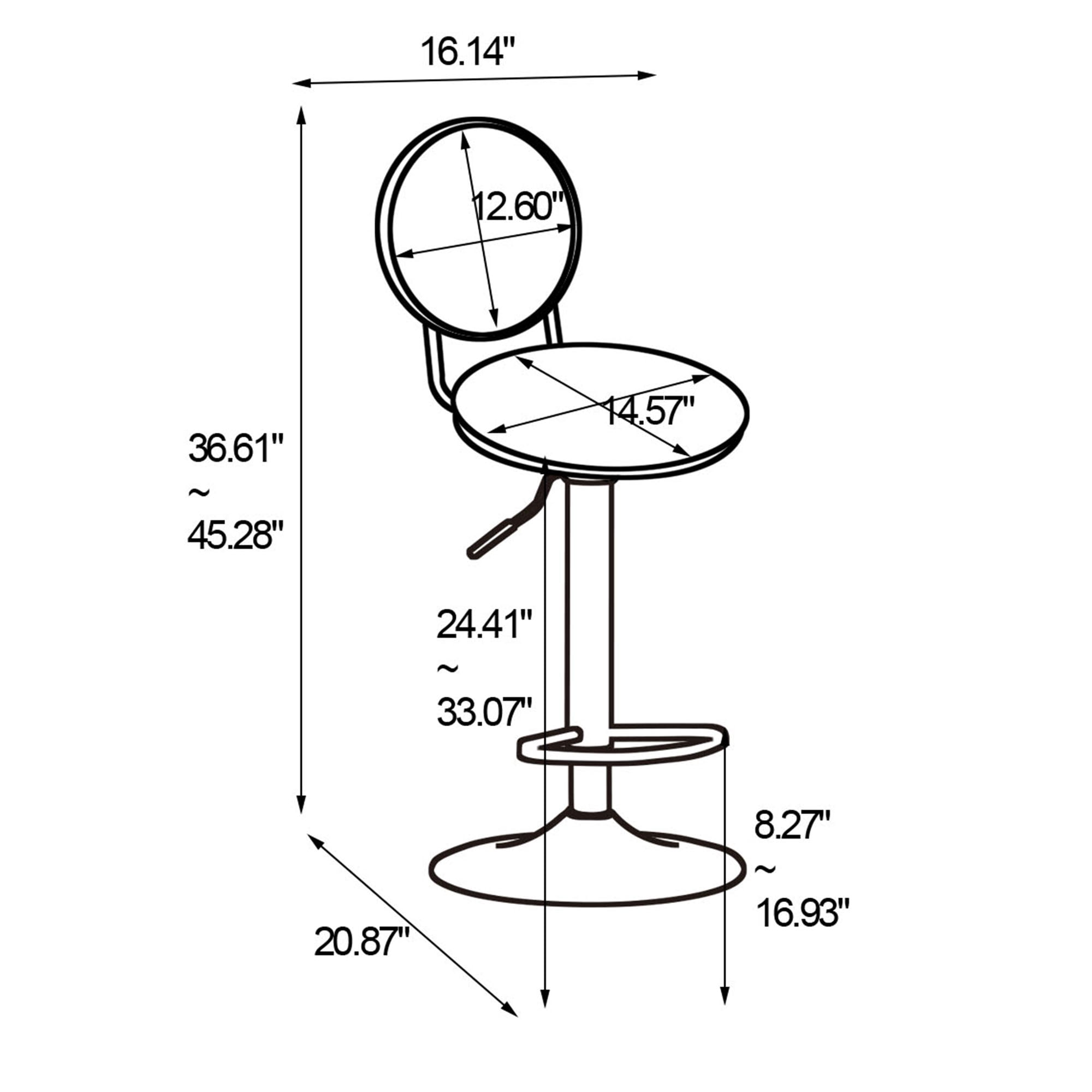 Kadyn 2pcs Adjustable Counter Height Swivel Barstools with Back and Footrest for Bar, Grey Kadyn 2pcs Adjustable Counter Height Swivel Barstools with Back and Footrest for Bar, Grey