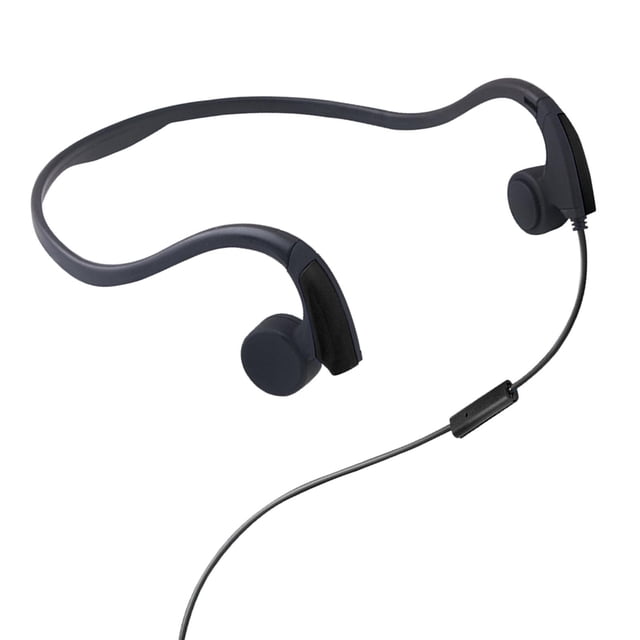Auriculares con cable y banda para el cuello con micrófono para correr, hacer deporte y usar en el gimnasio. opción1 Negro