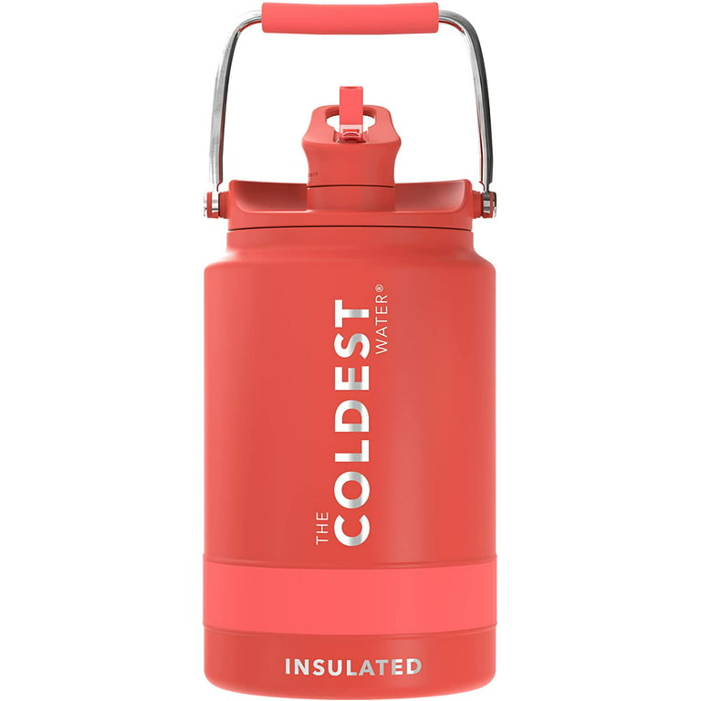 Coldest Sports Water Bottle - 128 oz (Straw Lid), Leak Proof, Vacuum  Insulated Stainless Steel, Hot Cold, Double Walled, Thermo Mug, Metal  Canteen (Gallon, Purple) 