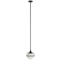 Evelyn&Zoe 9.38" Blackened Bronze Metal/Glass Pendant