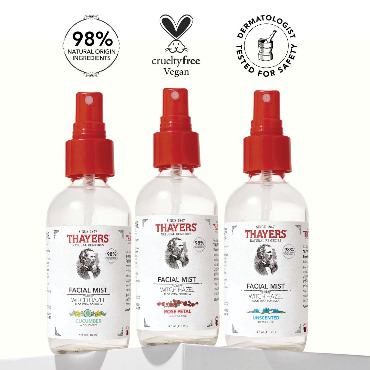 Thayers Alcohol-Free Rose Petal Witch Hazel Facial Mist, 4 oz