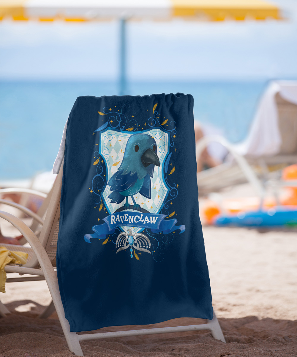 Harry Potter Watercolor Ravenclaw Crest Officially Licensed Beach Towel 30' X 60'