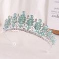 thumbnail image 2 of Nvzi Tiara de boda para novia, diadema de princesa, corona nupcial, joyería para el cabello con diamantes de imitación de cristal, decoración para cumpleaños, fiesta de disfraces (verde), 2 of 3