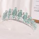 thumbnail image 2 of Nvzi Tiara de boda para novia, diadema de princesa, corona nupcial, joyería para el cabello con diamantes de imitación de cristal, decoración para cumpleaños, fiesta de disfraces (verde), 2 of 3