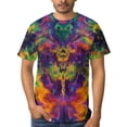thumbnail image 4 of LAOLIUSN Men's Psychedelic Graphic Tee, Trippy All Over Print Shirt, Fluid Art 3D Vibrant Summer T-Shirt, Breathable Comfort,4XL, 4 of 7