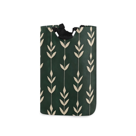 Yayeee Freestanding Laundry Hamper with Handle Collapsible Large Storage Basket for Clothes, Green Plants