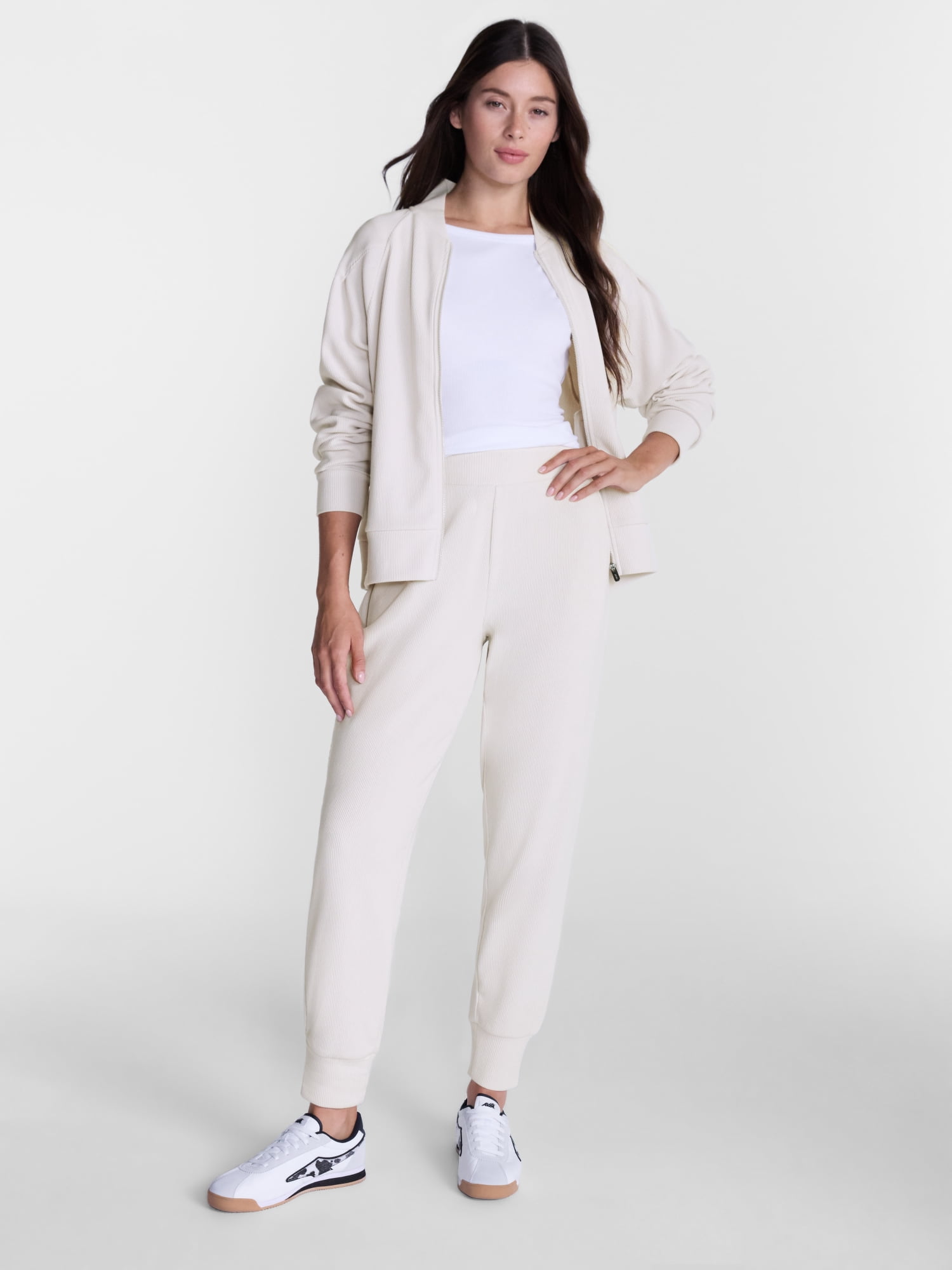 Avia Women's and Women's Plus Ribbed Ottoman Joggers, Sizes XS-4X