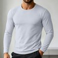 thumbnail image 6 of LEKWK Mens T Shirt Soft Basic Long Sleeve Crewneck Lightweight Shirts Stretch Regular Fit Casual Daily Layering Tee Workout Travel Fall Spring Tops Gray XXL, 6 of 7