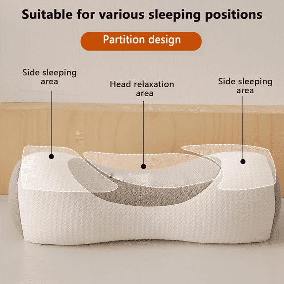 Organic Buckwheat Cervical Neck support Pillow for sleeping, Ergonomic Neck Support Bolster for Side & Back Sleepers, Firm Support Pillow for Neck Pain Relief & Spine Alignment (Beige)