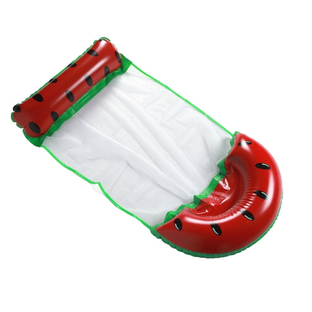 Hamaca flotante inflable plegable para agua, con diseño de sandía gruesa, para piscina