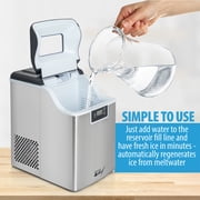 Deco Chef 44LB Countertop Ice Maker, 2.6LB Auto-Renew Basket 1.8LB per Hour, Stainless Steel