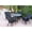 Blue, variant on Jeco 5pc Windsor Black Wicker Dining Set - Midnight Blue Cushions