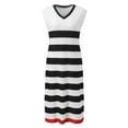 thumbnail image 6 of Sngxgn Dresses for Women Front Tie Cap Sleeves V Neck Midi Bodycon Dress(White,XL), 6 of 9