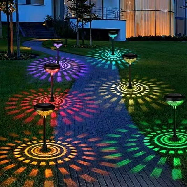 Lámpara solar para jardín al aire libre, 2 piezas Luz solar para exteriores Iluminación decorativa para jardín, Lámpara solar impermeable IP65 Camino exterior para jardín Césped Terraza [Clase de efic