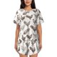 thumbnail image 1 of Fotbe Chickens Conjunto de Pijama Estampado para Mujer, 2 Piezas, Ropa de Dormir con Camiseta de Manga Corta y Shorts Suaves-Large, 1 of 6