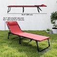 thumbnail image 2 of Set of 2 Folding Lounge Chairs, 4-Position Adjustable Reclining Chaise Loungers with Padded Pillow, Breathable Mesh & Steel Frame, for Beach, Poolside, Camping, Wine Red, 2 of 7