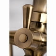 thumbnail image 4 of Kingston Brass KS267AB Kingston 6" Center Deck-Mount Clawfoot Tub Faucet with Hand Shower, Antique Brass, 4 of 8