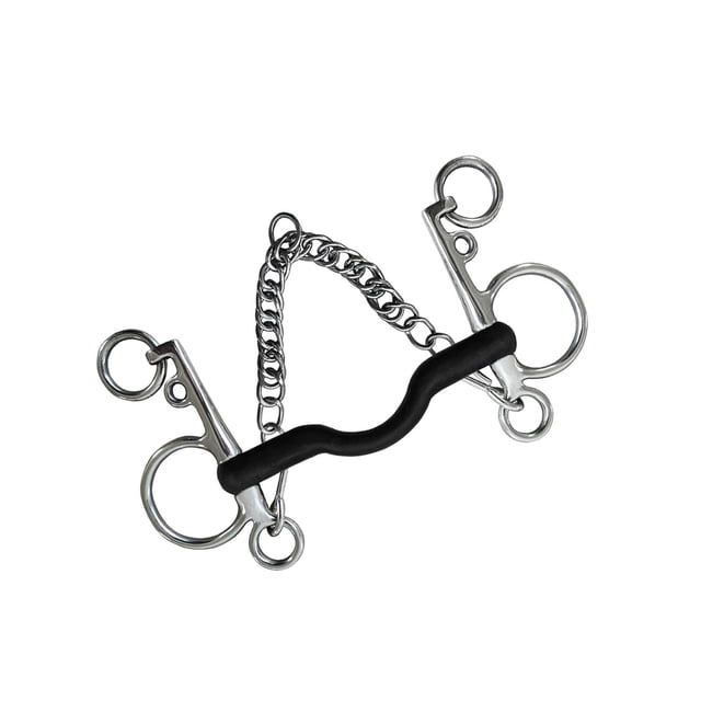 Guardoinrt Horse Bit W/Curb Hooks Chain Harness for Equipment Equestrian Training Style A 1Set