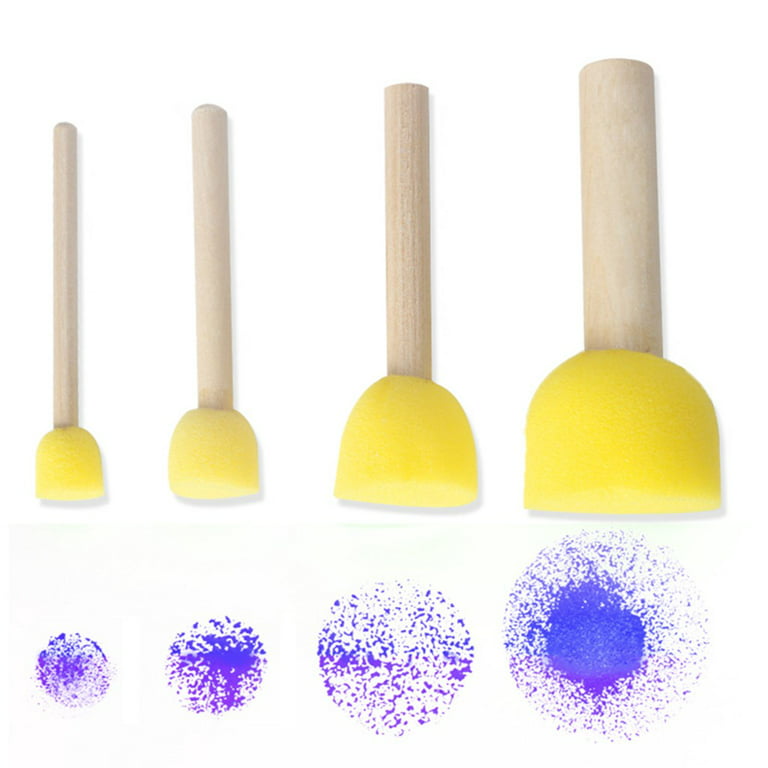 12/20/24pcs Round Sponges Brush Set Stencil Sponge Brushes DIY Painting  Sponges Children Drawing Craft