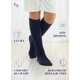 thumbnail image 2 of HUGH UGOLI Knee High Cotton Socks for Kids Girls Boys & Toddlers, Long School Uniform Socks, Soft & Comfortable,Navy Blue, 5-6 Years Old, 4 Pairs, 2 of 5