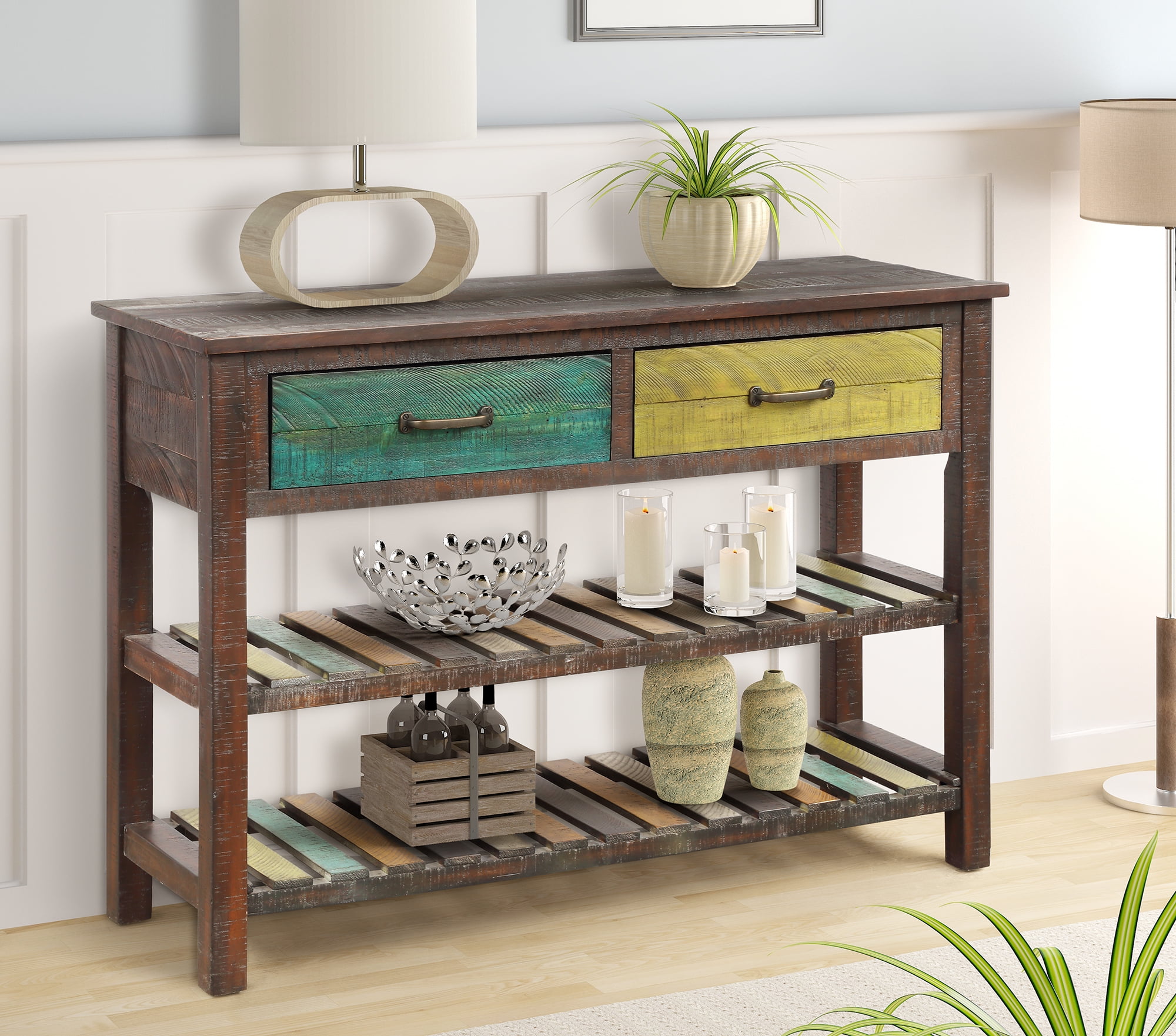 Rustic shoe rack console table Entryway Furniture Furniture Home & Living