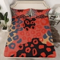 thumbnail image 2 of Brown Cheetah Print Bed Sheets Set Twin,Leopard Printed Sheet Set,Vintage Abstract Sheets,Rustic Animal Flat Fitted Sheet with 1 Pillowcase Deep Pockets, 2 of 5