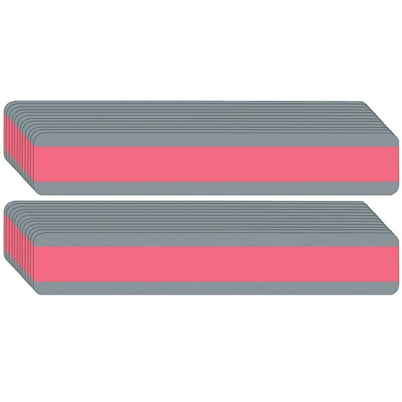 Ashley Productions Double Wide Sentence Strip Reading Guide, 1-1/4" x 7-1/4", Rose, Pack of 24