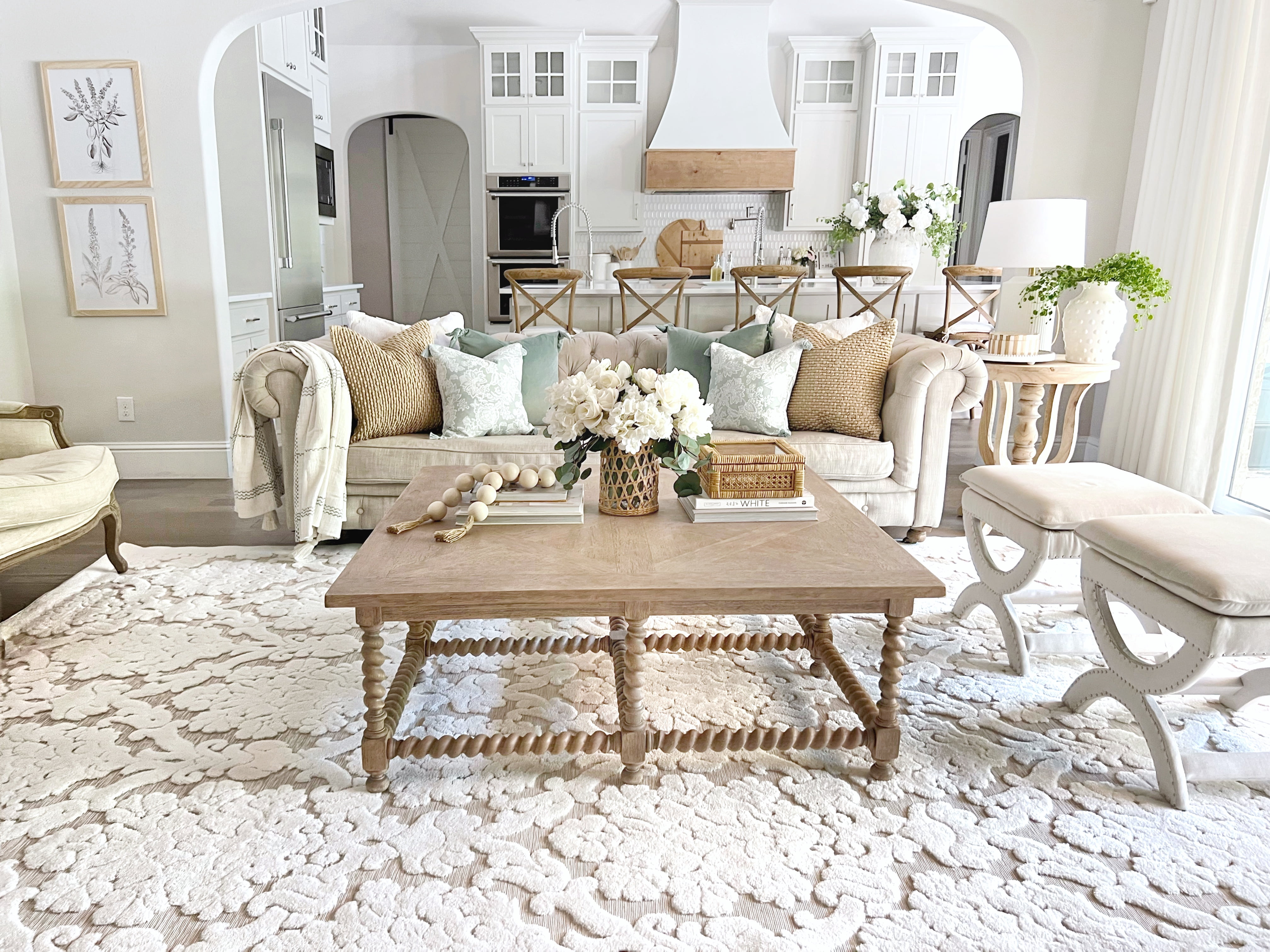 My Texas House Charlotte 9' X 13' Natural Driftwood Floral Area Rug