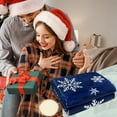 thumbnail image 5 of Christmas Throw Blanket Blue Snowflake Blanket Super Soft Flannel Fleece Blanket Winter Plush Fuzzy Warm Bed Blanket Christmas Holiday Decor for Couch Bed 60"X80", 5 of 6
