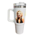thumbnail image 1 of Termo de acero inoxidable Fartmex color blanco, Marilyn Monroe de 30 Oz, 1 of 4