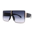 thumbnail image 2 of Womens Luxury Flat Top Thick Temple Mafia Sunglasses Black Gold Smoke, 2 of 4
