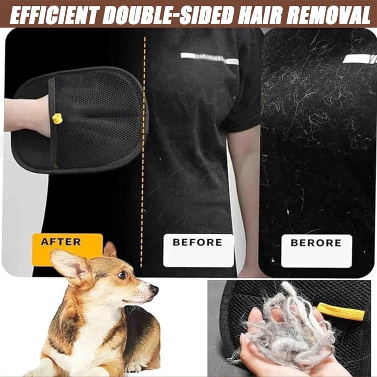 Dog Hair Remover Yomi Pet Hair Remover Glove,2025 New Static Removal Gloves For Pet Hairs, Reusable Double Sided Electrostatic Pet S Hair Remover For Couch, Furniture, Carpet, Car Seat (3PCS Carpet Rake