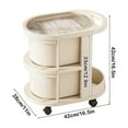 thumbnail image 3 of S 2 Tier Plastic Storage Cart With Wheels 17X17X11 Inches Mobile Organizer For Kitchen Bathroom Living Room Home Organization 4.98Lb, 3 of 6