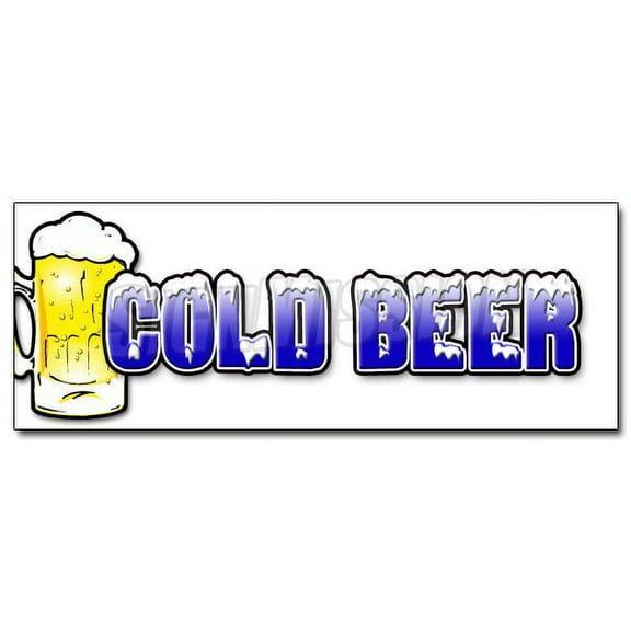 36" COLD BEER 1 DECAL sticker ice drink cart stand