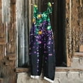 thumbnail image 2 of Moxiu Mardi Gras Jumpsuit Women Wide Leg Patchwork Sequin Graphic Overalls Plus Size Adjustable Strappy Loose Fit Rompers 2025 Multicolor,L, 2 of 5