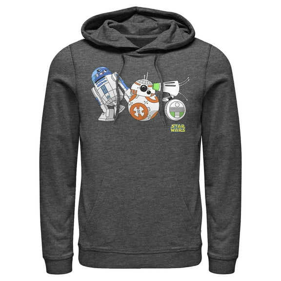 Men's Star Wars: The Rise of Skywalker Droid Party  Pull Over Hoodie Charcoal Heather 3X Large