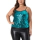 thumbnail image 1 of Camiseta brillante de lentejuelas para mujer de tallas grandes Agnes Orinda 4X azul real para fiesta en club, 1 of 6