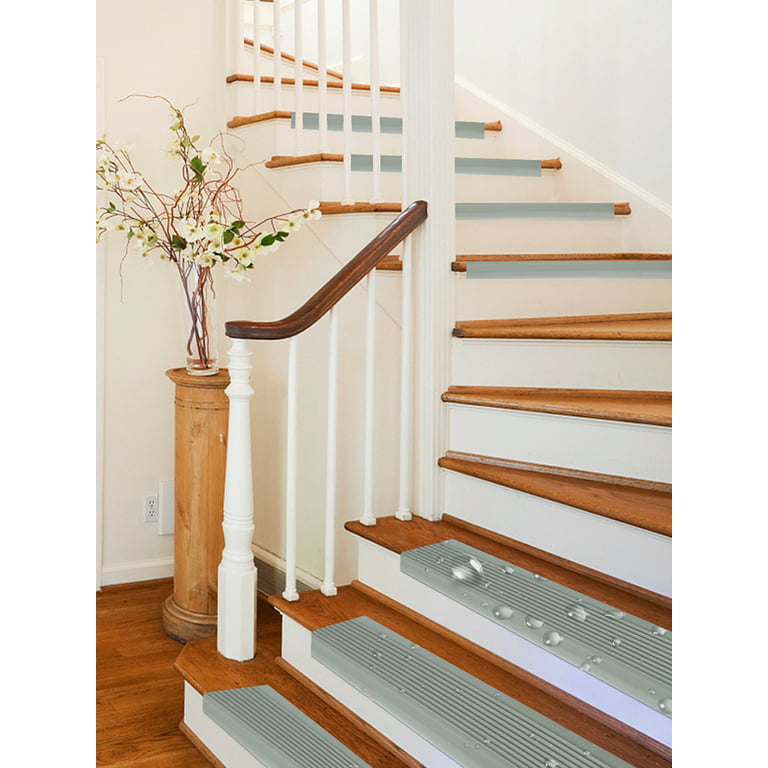 Muross Stair Edge Protector L-Shape Step Edge Trim Strips Non-Slip Stair Edging Self-Adhesive PVC Stair Edge Trim, 2M, Size: 5, Gray