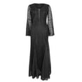thumbnail image 4 of Robes Formelles Grande Taille Femmes Invité de Mariage Dames Dentelle Noire Aguichant Ajustée Sirène Banquet Soirée Longue Robe Grande Taille Robe d'Invitée de Mariage Noire m, 4 of 5