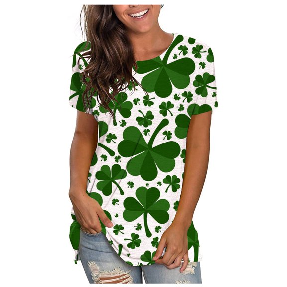 St. Patrick's Day Women'S Tops Casual Short Sleeve T-Shirt Loose Fall Outfits Clothes