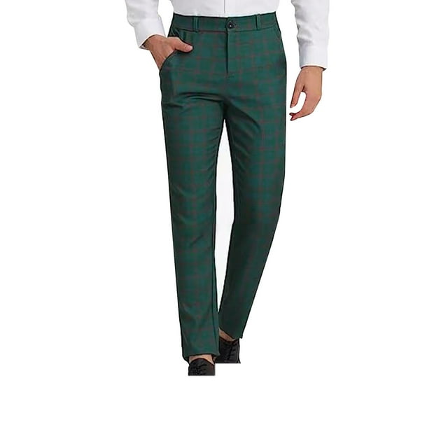 DPTALR Men's Printing Personalized Pants Pocket Button Suit Pants Leggings Casual Pants