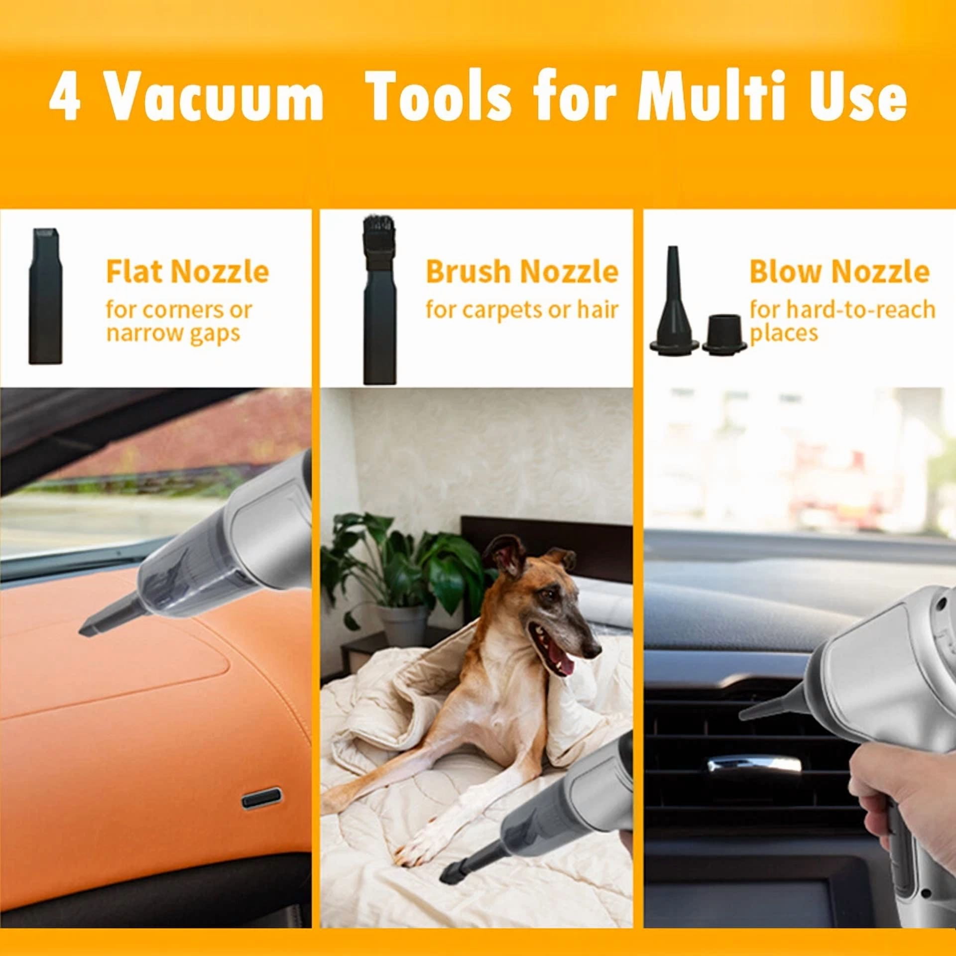CIRCLE- 120W Handheld Car Vacuum Cleaner Cordless Mini Wet Dry High Power Wireless Auto