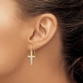 thumbnail image 3 of Solid Gold 10k Two-tone Polished Crucifix Earrings - 28.7mm, 3 of 6