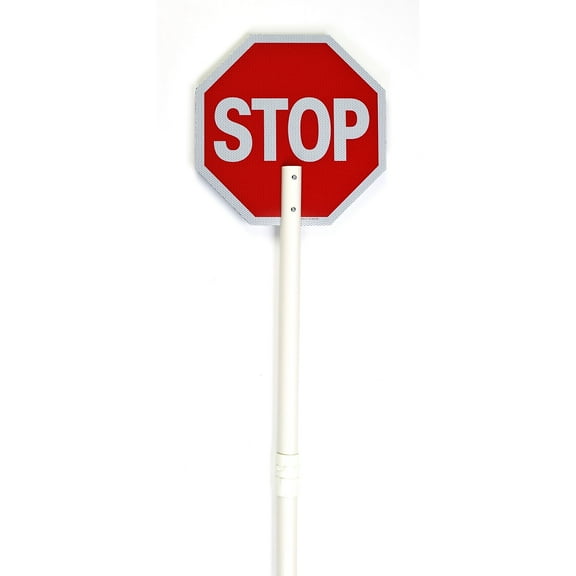Mutual Industries Reflective "STOP"/"SLOW" Temporary Traffic Control Sign Paddle 18" x 18" Plastic
