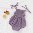 thumbnail image 6 of BLTIBY 2025 Newborn Baby Girl Summer Romper Solid Color Adjustable Halter Sleeveless Backless Overalls Outfits Infant Fashion Bodysuit Purple 6-12 Months, 6 of 9