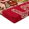 thumbnail image 2 of Ambesonne Valentines Day Fitted Sheet, Owls Love Heart, Queen Size, Pink Red Yellow, 2 of 3