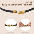 thumbnail image 6 of Women's Leather Skinny Belts for Dress Adjustable Vintage Thin Waist Belt for Ladies,0.6" Width, 6 of 7