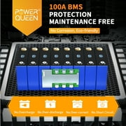 Power Queen 24V 100Ah LiFePO4 Lithium Battery Deep Cycle BMS for Solar , RV ,off-Grid