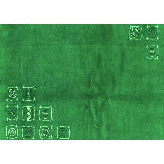 Ahgly Company Indoor Rectangle Abstract Green Modern Area Rugs, 5' x 7'